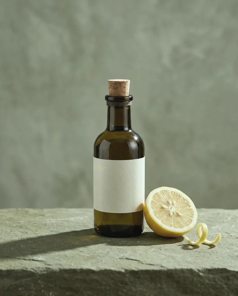 Olivenöl Limón mit halbierter Zitrone