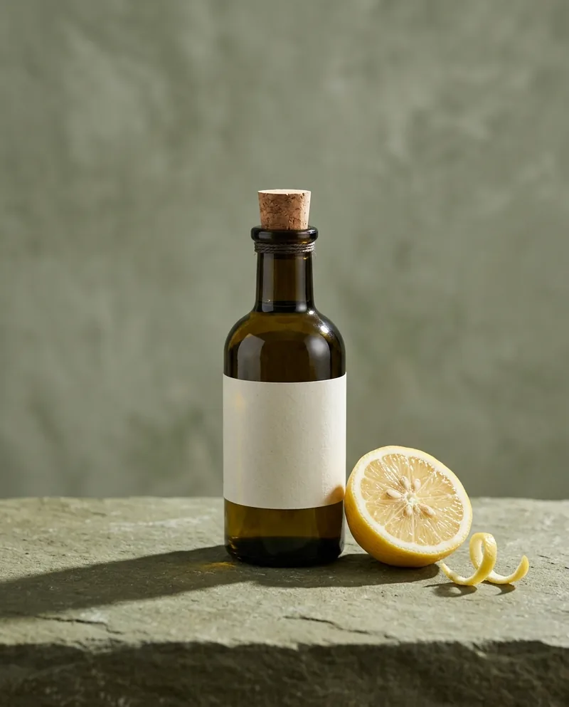 Olivenöl Limón mit halbierter Zitrone
